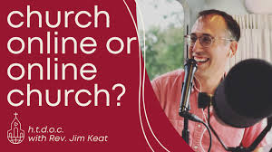 Graphic showing 'church online or online church?'